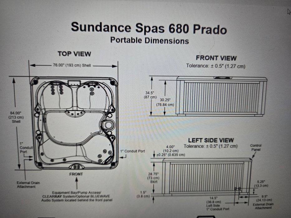 Sundance Spas Prado/Prado5 USA Hot Tub Cover Gray  (P/N: US6476-041PG) SHIPS IN 5 TO 6 WEEKS APPROX