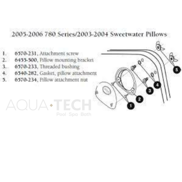 Sundance Spas Pillow Mounting Bracket (P/N: 6455-500) SHIPS IN 8 TO 10 WEEKS