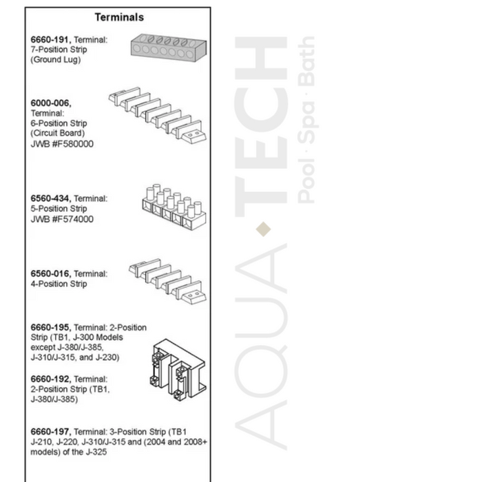 Sundance Spas Terminal Strip (P/N: 6560-016)