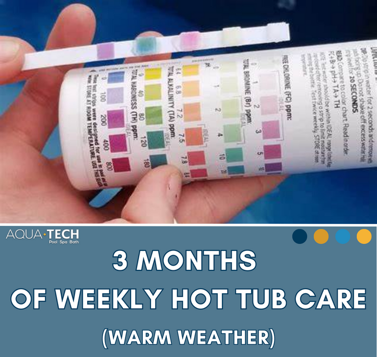 3 Months of Weekly Hot Tub Care (Warm Weather): Weekly Hot Tub Cleaning, Testing and Chemicals