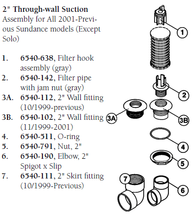 Hot Tub Parts - Sundance Spas Filter Hook Assembly (P/N: 6540-638)