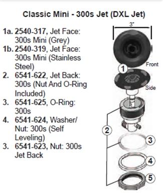 Hot Tub Parts - Sundance Spas Jacuzzi DXL Jetface (P/N: 2540-319)