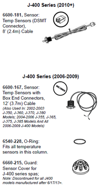 Hot Tub Parts - Sundance Spas Jacuzzi Temperature Sensor (P/N: 6600-167)