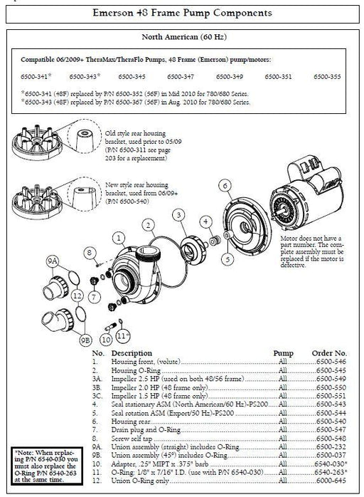 Hot Tub Parts - Sundance Spas Jacuzzi TheraMax/TheraFlo Pump Mechanical Seal Ceramic (P/N: 6500-543)