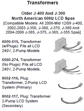 Hot Tub Parts - Sundance Spas Transformer (P/N: 6560-274) SHIPS IN 6 TO 8 WEEKS
