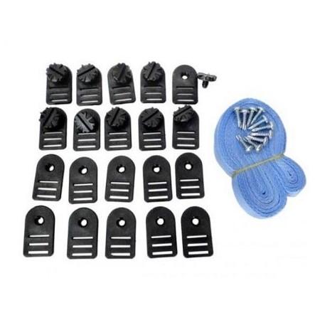 24 Pcs Pool Solar Cover 8 Fastener Reel Attachment Kit Including 8 Straps  with 8 Buckles and 8 Fastener Plates Pool Accessories