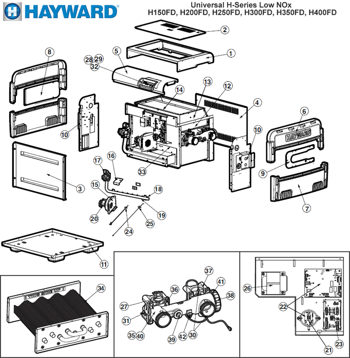 Pool Parts - Hayward Bezel & Keypad Assembly (P/N: FDXLBKP1930) SHIPS IN 2 WEEKS